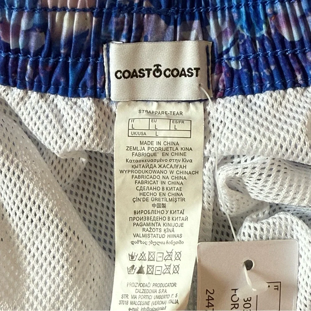 NWT Calzedonia Blue Patterned Men’s Swim Trunks Size L